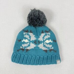 Nike ACG‎ Snowflake Pom Beanie Blue Gray White Knit Winter Fair Isle Wool Blend